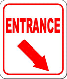 ENTRANCE DIRECTIONAL RED 8 Arrow Variations Metal Aluminum composite sign