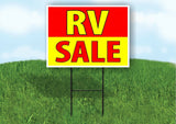 RV SALE RED YELLOW Plastic Yard Sign ROAD SIGN with Stand