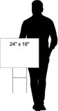 1.6 m pool depth black white 18inx24in Yard Road Sign w/ Stand
