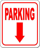 PARKING DIRECTIONAL RED 8 Arrow Variations Metal Aluminum composite sign