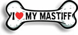 I Love My Mastiff Car Magnet Bumper Sticker 3"x7"