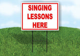SINGING LESSONS HERE RED 18 in x 24 in Yard Sign Road Sign with Stand