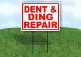 DENT & DING REPAIR RED WHITE Yard Sign Road with Stand LAWN SIGN