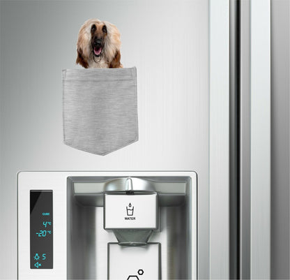 Afghan Hound Dog in pocket Fridge Car Magnet Bumper Sticker App size 4"x7"
