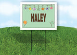 HALEY WELCOME BABY GREEN  18 in x 24 in Yard Sign Road Sign with Stand
