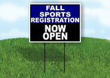 SPORTS REGISTRATION BLUE BLACK FALL Yard Sign with Stand LAWN SIGN