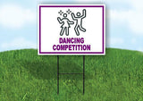 DANCING COMPETION PURPLE Yard Sign Road with Stand LAWN SIGN