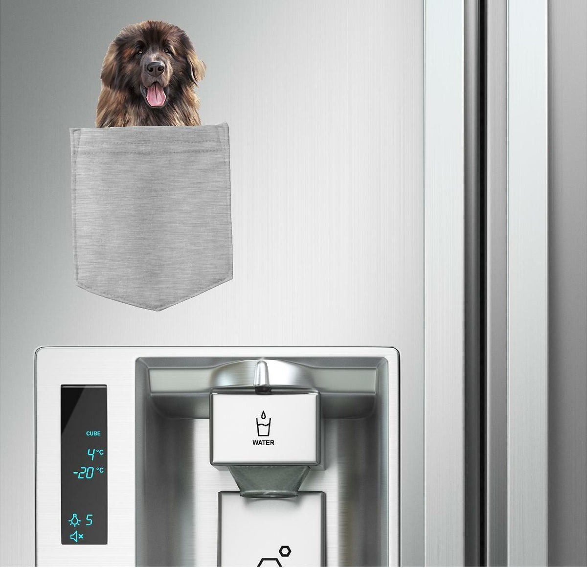 Leonberger Dog in pocket Fridge Car Magnet Bumper Sticker App size 4"x7"