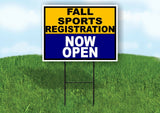 SPORTS REGISTRATION GOLD NAVY FALL Yard Sign with Stand LAWN SIGN