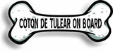 Dog on Board Coton de Tulear Bone Car Magnet Bumper Sticker 3"x7"