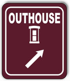 OUTHOUSE DIRECTIONAL ARROW TRAIL 8 Variations Metal Aluminum composite sign
