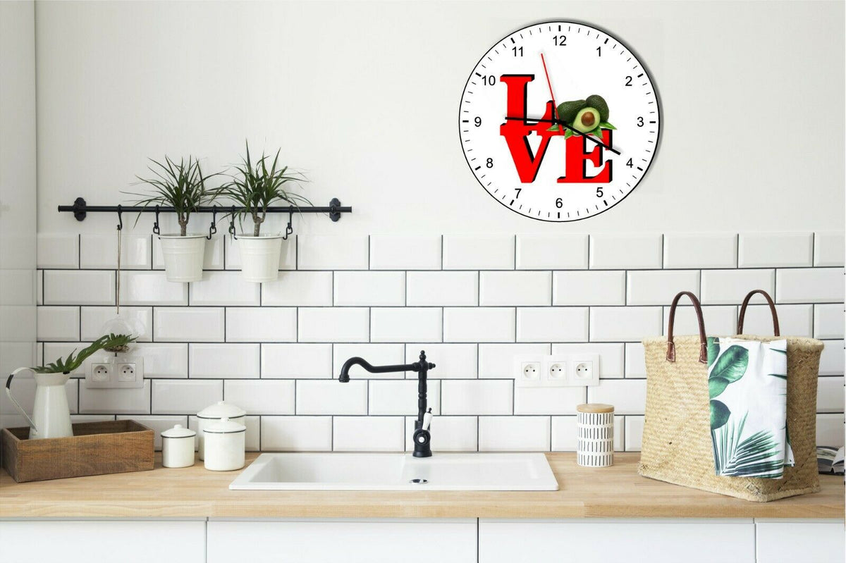I Love Avocados Love Park Funny Kitchen Living room Wall Clock