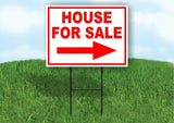 HOUSE FOR SALE RIGHT arrow red Yard Sign Road with Stand LAWN SIGN Single sided