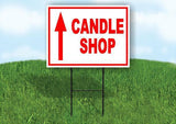 CANDEL SHOP STRAIGHT arrow red Yard Sign with Stand LAWN SIGN