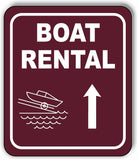 BOAT RENTAL DIRECTIONAL UPWARD ARROW CAMPING Metal Aluminum composite sign