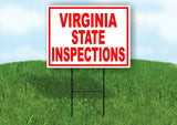 VIRGINIA STATE INSPECTIONS RED WHITE Yard Sign Road with Stand LAWN SIGN