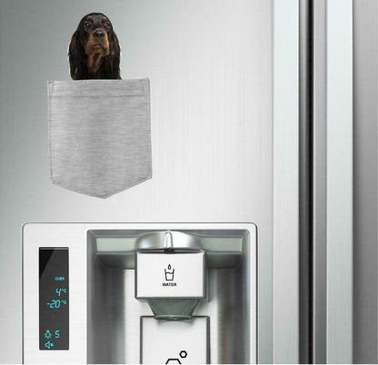 Gorden Setter Dog in pocket Fridge Car Magnet Bumper Sticker App size 4"x7"