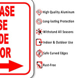 Please use side door Right Arrow Aluminum Composite Sign