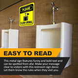 PLEASE FLUSH URINAL Toilet Metal Aluminum Composite Funny bathroom Sign