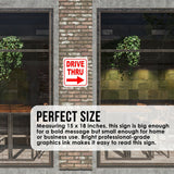 DRIVE THRU RIGHT ARROW RED Metal Aluminum composite sign