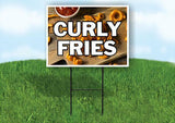 CURLY FRIES Yard Sign Road with Stand LAWN SIGN