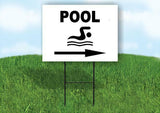 POOL RIGHT ARROW Yard Sign Road with Stand LAWN SIGN Single sided