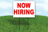 NOW HIRING Red restaurant Yard Sign ROAD SIGN with stand