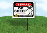 BEWARE OF SHEEP NOT RESPONSIBLE FOR Plastic Yard Sign ROAD SIGN with Stand