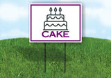CAKE PURPLE Yard Sign Road with Stand LAWN SIGN