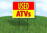 USED ATVs RED YELLOW Plastic Yard Sign ROAD SIGN with Stand