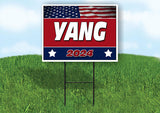 YANG FLAG RED 2024 18inx24in Yard Road Sign w/ Stand