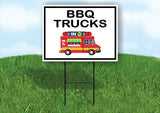 BBQ TRUCKS BLACK BORDER Yard Sign Road with Stand LAWN SIGN