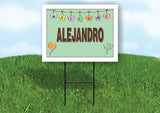 ALEJANDRO WELCOME BABY GREEN  18 in x 24 in Yard Sign Road Sign with Stand