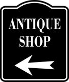 Antique Shop Left Arrow BLACK  SIGN Aluminum Composite Sign