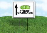 FRESH CABBAGE STRAIGHT ARROW Yard Sign with Stand LAWN SIGN