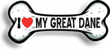 I Love My Great Dane Car Magnet Bumper Sticker 3"x7"
