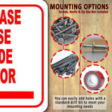Please use side door Left Arrow Aluminum Composite Sign
