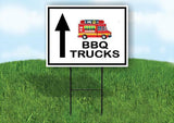 BBQ TRUCKS STRAIGHT ARROW BLACK Yard Sign with Stand LAWN SIGN