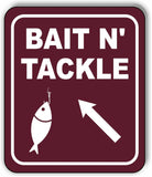 BAIT N TACKLE DIRECTIONAL 45 DEGREES UP LEFT ARROW Metal Aluminum composite sign