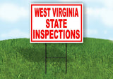 WEST VIRGINIA STATE INSPECTIONS RED WHITE Yard Sign Road with Stand LAWN SIGN