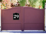 29 Bay Garage Door Plate Field Lane Gate Number BLACK Aluminum Composite Sign