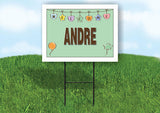 ANDRE WELCOME BABY GREEN  18 in x 24 in Yard Sign Road Sign with Stand