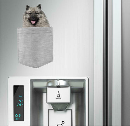 Keeshonden Dog in pocket Fridge Car Magnet Bumper Sticker App size 4"x7"