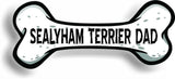 Dog Dad Sealyham Terrier Bone Car Magnet Bumper Sticker 3"x7"
