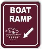 BOAT RAMP DIRECTIONAL 45 DEGREES DOWN LEFT ARROW Metal Aluminum composite sign