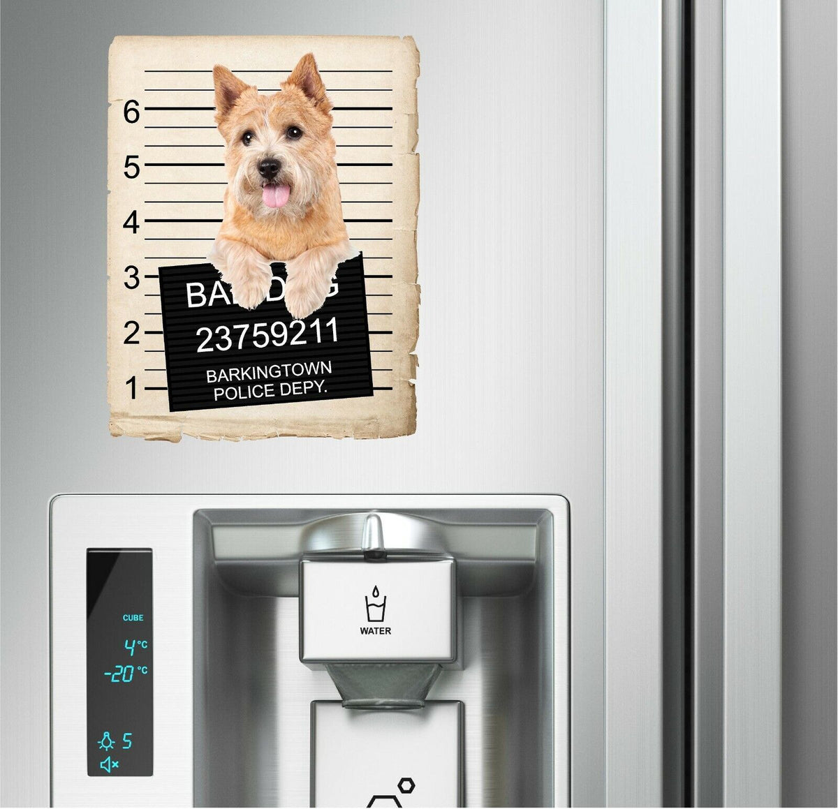 Norwich Terrier Mugshot Bad Dog Fridge refrigerator Car Magnet