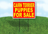 Cairn Terrier PUPPIES FOR SALE YELLOW RED Yard Sign Road with Stand LAWN SIGN