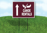 CANOE RENTALS STRAIGHT ARROW BROWN Yard Sign with Stand LAWN SIGN