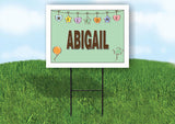 ABIGAIL WELCOME BABY GREEN  18 in x 24 in Yard Sign Road Sign with Stand