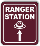 RANGER STATION DIRECTIONAL UPWARDS ARROW CAMPING Aluminum composite sign